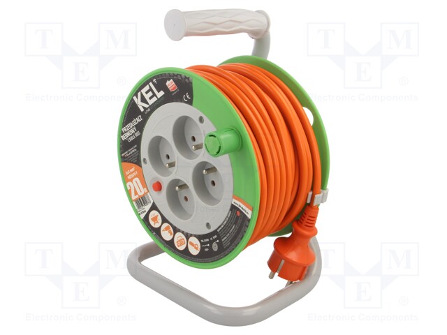 VERKKOJATKOKAAPELI - 3X1MM2 PVC - ORANSSI - PISTORAS.MÄÄRÄ: 4 - Jatkojohdot ja -haaroittimet - W-97043 - 1