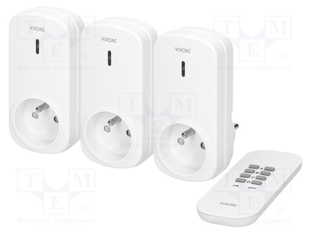 VERKKOPISTORASIA - LIITINASENNUS - 230VAC - IP20 VALKOINEN - Rakennusautomatiikka - VIR-RS-3 - 1