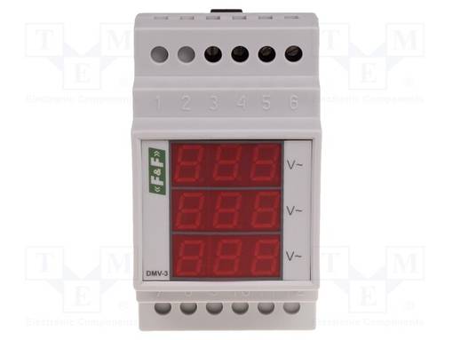 VOLTTIMITTARI - DIGITAALINEN,ASENNUS-100÷265V - DIN-KISKOLLE - Digitaaliset paneelimittarit - DMV-3 - 1