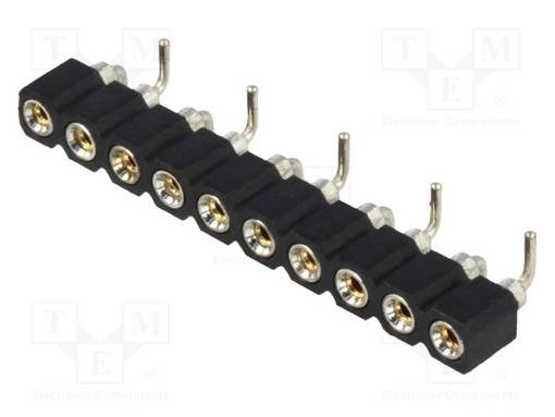 PIIKKIRIMALIITIN - N LIITINAARAS - PIN: 10 - SMT - PYSTYSUORA - 2,54MM - Piikkirimaliittimet - DS1002-01-1X10S13 - 1
