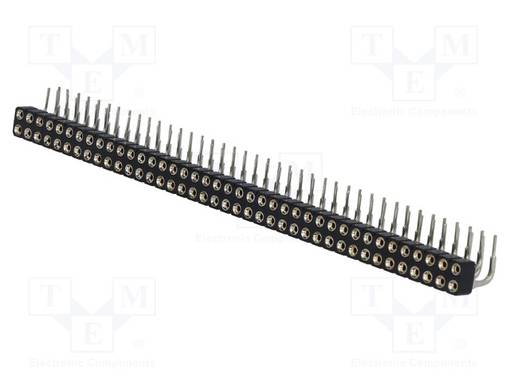 LIITIN: PIN - N LIITINAARAS - PIN: 80 - THT - 90° KULMA - 2,54MM - Piikkirimaliittimet - DS1002-01-2X40R13 - 1