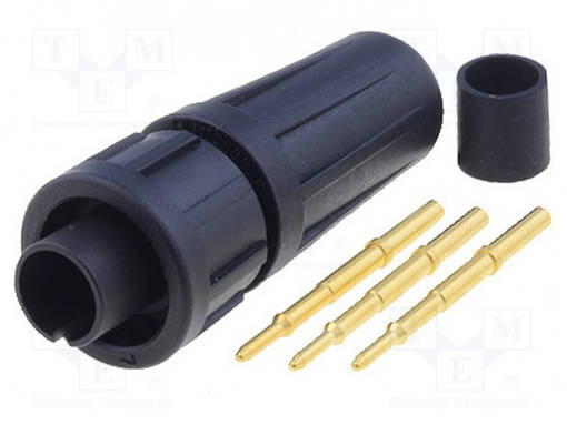 UROSLIITIN - 6,5A - 125V - PIN: 3 - EN2 - JUOTETTAVA - SWITCHCRAFT liittimet - EN2C3M20G3 - 1