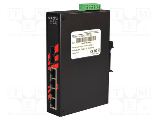 ETHERNET KYTKIN - PORTTIEN LUKU: 5 - 12÷48VDC - RJ45 - Teollisuusverkot - LNX-0501-S3 - 1