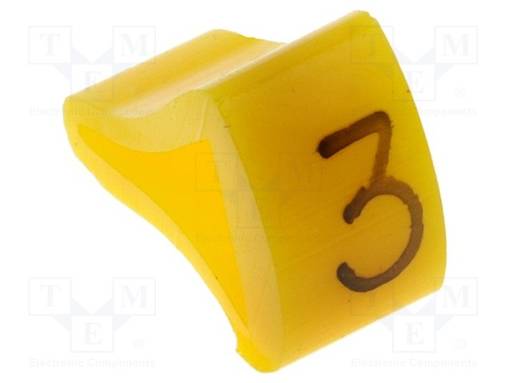 MERKIT - MERKINTÄ: 3 - 6÷10,5MM - H: 16MM - A: 10MM - -30÷100°C - L: 5MM - Kaapeleiden merkintä - MZ-33 - 1