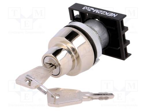 KIERTOKYTKIN AVAIMELLA VARUSTETUT - 22MM - ASENNOT: 3 - Taulukytkimet, standardi 22mm - NEK22M-ZC3 - 1