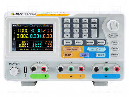 LABORATORY POWER SUPPLY: PROGRAMMABLE - CH: 3 - 0÷30VDC - 0÷6A - 0÷6A - Laboratorioteholähteet - ODP3063 - 1