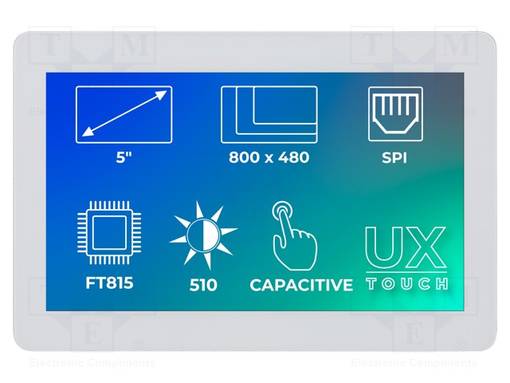 TFT NÄYTTÖ - 5" - 800X480 - VALAISTUS: LED - KOOT: 136X92,8X8,8MM - EVE3 - TFT-näytöt - SM-RVT50UQBNWC03 - 1