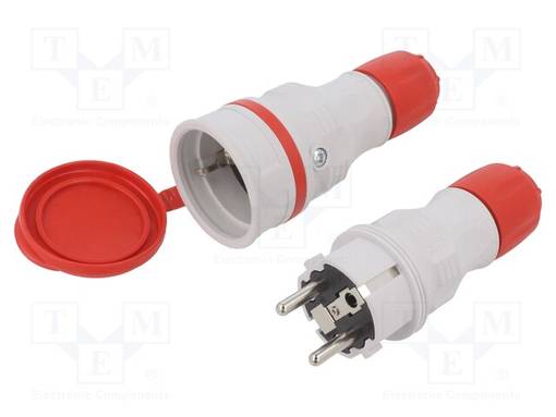 AC LIITIN-UROS,NAARAS - PISTORASIA,PISTOKE - 2P+PE - 250VAC - AC liittimet ja rungot - W-98863 - 1