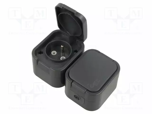 AC LIITIN-PISTORASIA - 2P+PE - 250VAC - 16A - HARMAA - PIN: 3 - AC liittimet ja rungot - ABEX-9001613 - 1