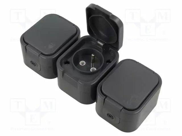 AC LIITIN-PISTORASIA - 2P+PE - 250VAC - 16A - HARMAA - PIN: 3 - AC liittimet ja rungot - ABEX-9002133 - 1