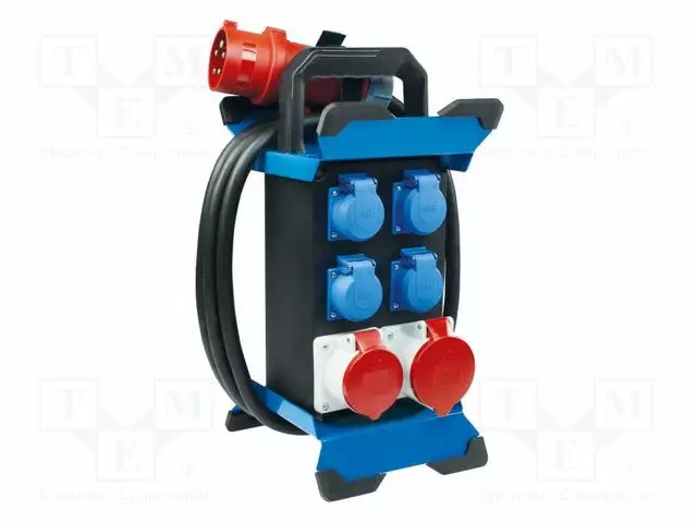 KOJEISTO - 5G4MM2 - 4,5M - KUMI - MUSTA - PISTORAS.MÄÄRÄ: 6 - 32A - STECKY - Jatkojohdot ja -haaroittimet - AS-861963 - 1