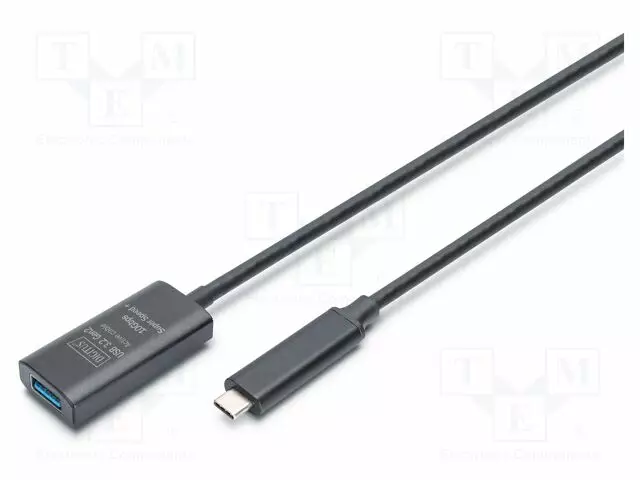 USB-TOISTIN - USB 3.2 GEN 2,VAHVISTIMELLA - 5M - MUSTA - 5GBPS - USB kaapelit ja adapterit - DA-73113 - 1