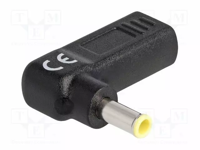 ADAPTERI - USB C RASIA,DC 5,5/3,0 LIITIN - MUSTA - KULMA- 3A - DC virtakaapelit - DELOCK-60013 - 1