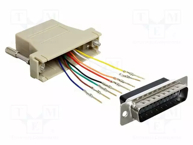 ADAPTERI - D-SUB 25PIN PISTOKE,RJ45-PISTORASIA - HARMAA - Tietokonekaapelit ja -adapterit - DELOCK-65433 - 1