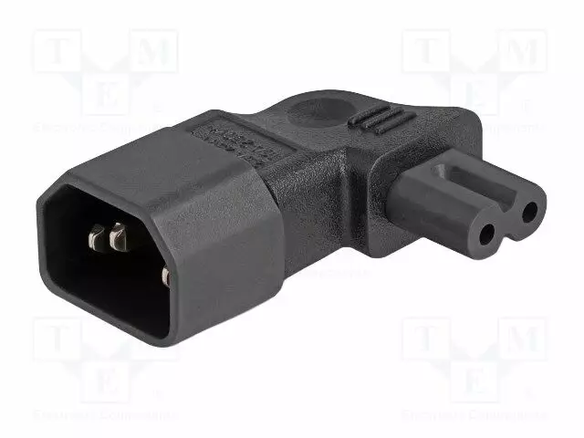IEC C14 UROS-IEC C7 NAARAS-KULMA- 2,5A - 250V - Tietokone- ja laitejohdot - DELOCK-80473 - 1