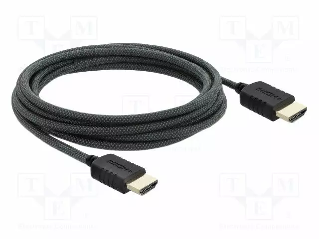KAAPELI - HDMI-PISTOKE,MOLEMMIN PUOLIN - TEKSTIILI - PIT: 3M - MUSTA - HDMI, DVI, DisplayPort johdot - DELOCK-81683 - 1