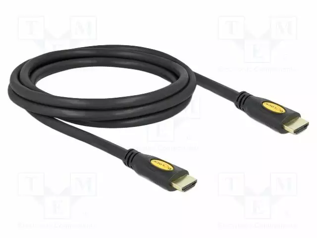 KAAPELI - HDMI 1.4,HIGH SPEED + ETHERNET - PIT: 2M - MUSTA - 28AWG - HDMI, DVI, DisplayPort johdot - DELOCK-82583 - 1