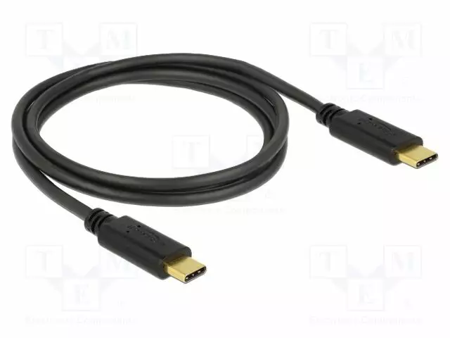 KAAPELI - USB 2.0 - USB C PISTOKE,MOLEMMIN PUOLIN - 1M - MUSTA - 5A - USB kaapelit ja adapterit - DELOCK-83323 - 1