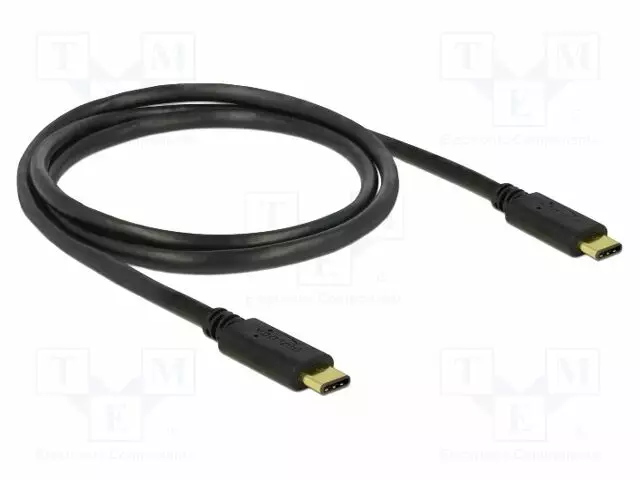 KAAPELI - USB 2.0 - USB C PISTOKE,MOLEMMIN PUOLIN - 1M - MUSTA - 3A - USB kaapelit ja adapterit - DELOCK-83673 - 1