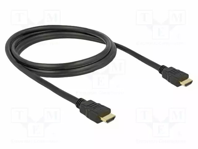 KAAPELI - HDMI-PISTOKE,MOLEMMIN PUOLIN - PIT: 1,5M - MUSTA - 28AWG - HDMI, DVI, DisplayPort johdot - DELOCK-84753 - 1