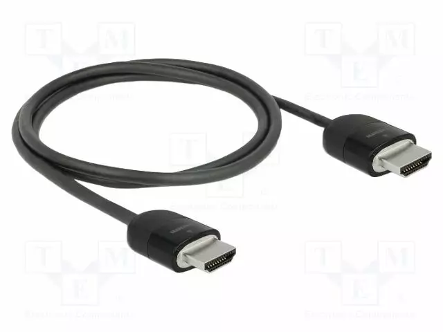 KAAPELI - HDMI-PISTOKE,MOLEMMIN PUOLIN - PIT: 1M - MUSTA - 30AWG - HDMI, DVI, DisplayPort johdot - DELOCK-84963 - 1
