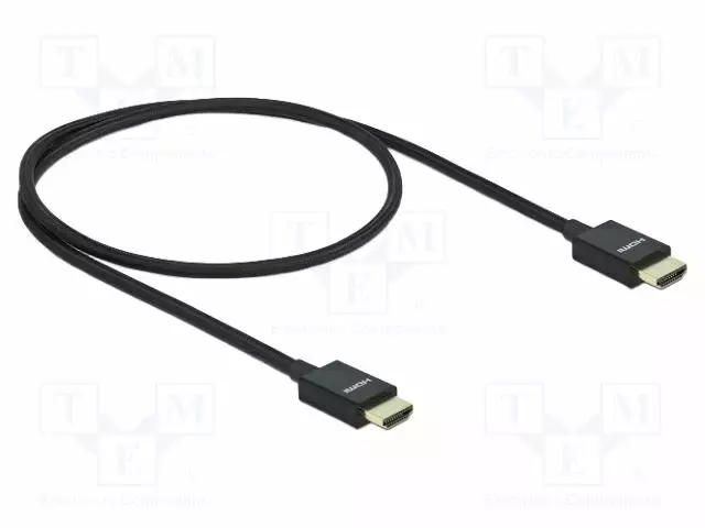 KAAPELI - HDMI-PISTOKE,MOLEMMIN PUOLIN - HDMI 2.1 - PIT: 0,5M - MUSTA - HDMI, DVI, DisplayPort johdot - DELOCK-85383 - 1