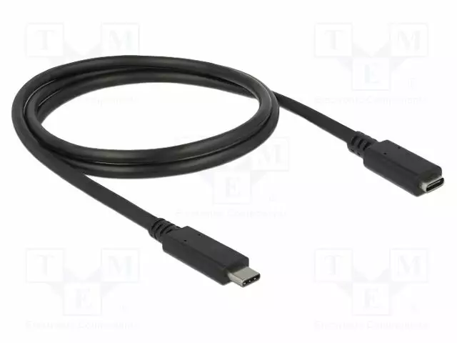 KAAPELI - USB C RASIA,USB C PISTOKE - 1M - MUSTA - HDCP,HDR - 10GBPS - USB kaapelit ja adapterit - DELOCK-85533 - 1