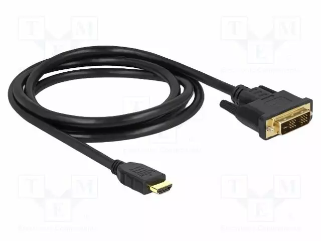 KAAPELI - DVI-D (18+1) PISTOKE,HDMI-PISTOKE - PIT: 1,5M - MUSTA - HDMI, DVI, DisplayPort johdot - DELOCK-85583 - 1