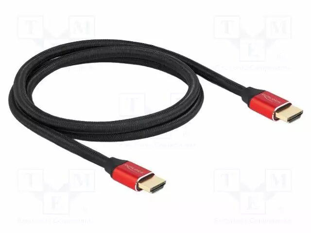 KAAPELI - HDMI-PISTOKE,MOLEMMIN PUOLIN - TEKSTIILI - PIT: 1M - MUSTA - HDMI, DVI, DisplayPort johdot - DELOCK-85773 - 1