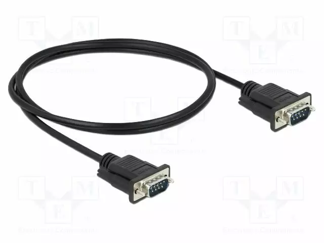 KAAPELI - D-SUB 9PIN PISTOKE,MOLEMMIN PUOLIN - PVC - PIT: 1M - MUSTA - Tietokonekaapelit ja -adapterit - DELOCK-86573 - 1