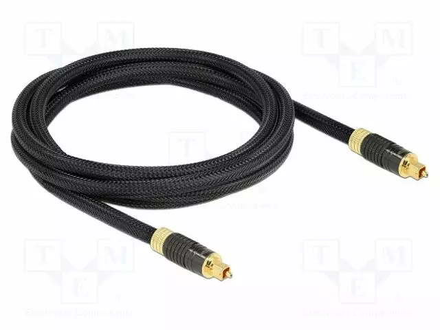 KAAPELI - TOSLINK-PISTOKE,MOLEMMIN PUOLIN - 2M - MUSTA - ØJOH: 8MM - Muut audio-videokaapelit - DELOCK-86593 - 1