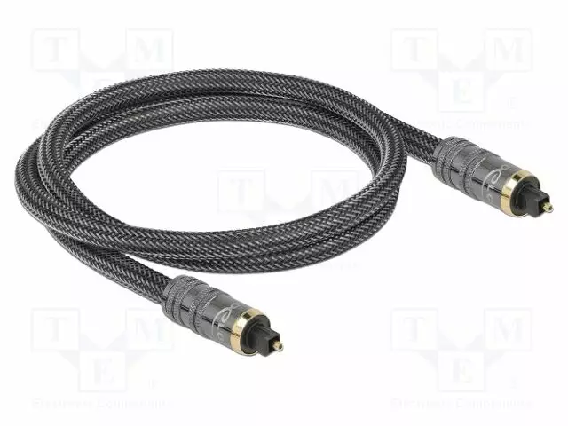 KAAPELI - TOSLINK-PISTOKE,MOLEMMIN PUOLIN - 1M - HARMAA - ØJOH: 7MM - Muut audio-videokaapelit - DELOCK-86983 - 1