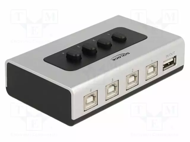 SWITCH - USB 2.0 - MUSTA,HARMAA - MUOVI - OMINAISUUDET: HOT-PLUG,PNP - USB kaapelit ja adapterit - DELOCK-87763 - 1