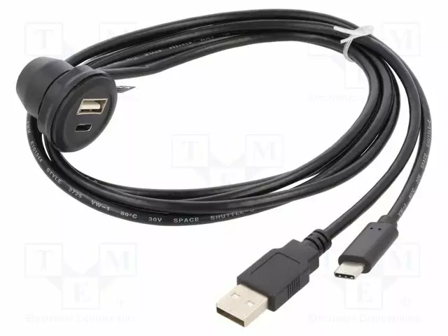 KAAPELI - USB 2.0 - 1M - MUSTA - 480MBPS - ØJOH: 4,5MM - USB kaapelit ja adapterit - DELOCK-88103 - 1