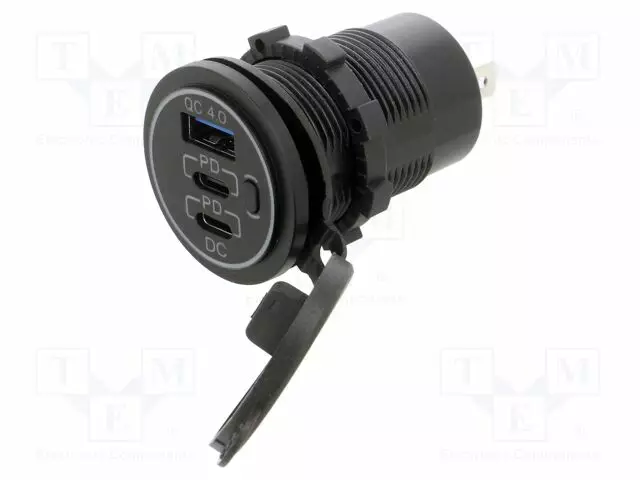 USB VIRTALÄHDE - USB A RASIA,USB C RASIA X2 - MUSTA - Autopistokelaturit ja virtalähteet - ESOL-45043 - 1