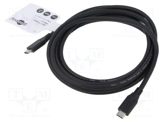 KAAPELI - THUNDERBOLT 3,THUNDERBOLT 4,USB 3.2 - 3M - MUSTA - 4K - PVC - USB kaapelit ja adapterit - GOOBAY-74203 - 1