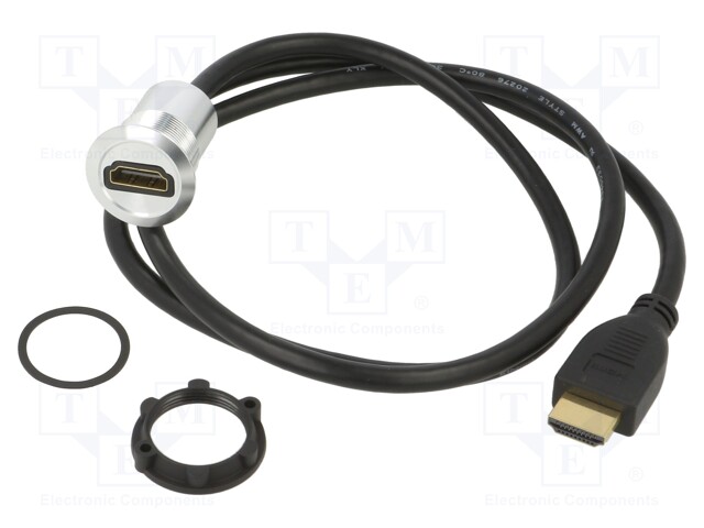 KAAPELI-HDMI ADAPTERI -PISTORASIA,HDMI-PISTOKE - RUNKO: HOPEA - HDMI liittimet - HDMI-03 - 1