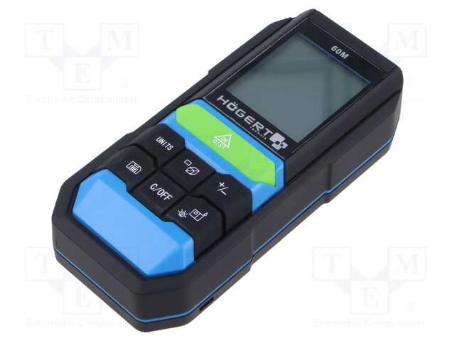 ETÄISYYSMITTARI - LCD - 50MM÷60M - MITT.TARKK: ±3MM - 0÷40°C - Etäisyysmittarit - HT4M323 - 1