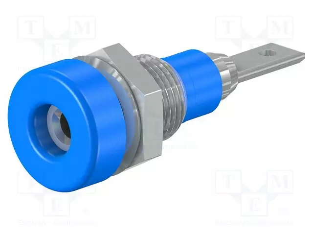 LABORATORY CONNECTOR: 2MM BANANA - SOCKET - 10A - 23MM - BLUE - 60VDC - Banaanijatkoliittimet - LB-I2R-M6-23 - 1