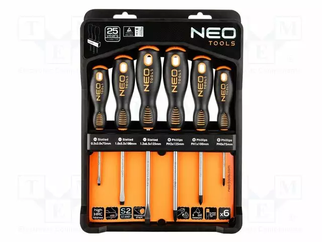 SCREWDRIVER: UNIVERSAL-SET - PHILLIPS,SLOT - 6PCS. - Ruuvimeisselit ja sarjat - NEO-04-213 - 1