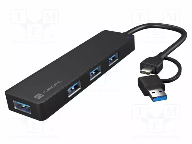 USB HUB - USB 3.0 - MAYFLY - PNP - MUSTA - PORTTIEN LUKU: 4 - 5GBPS - 0,15M - Tietokonetarvikkeet - muut - NHU-2023 - 1