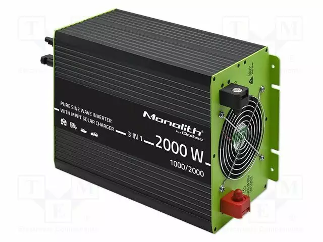 MUUNNIN: DC/AC - 12VDC - 230VAC - 220X350X145MM - TULO: JOHDOT - 87% - Aurinkopaneelit ja tarvikkeet - QOLTEC-51913 - 1