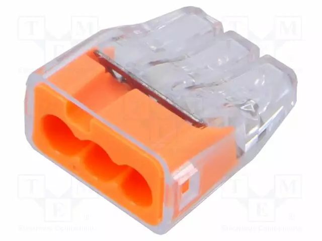 PIKALIITIN - 32A - 600V - JOHTOON - JOUSIPURISTIN - 0,75÷4MM2 - NAVAT: 1 - WAGO ja muut pikaliittimet - SCP3 - 1
