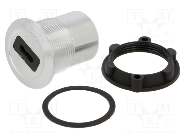 ADAPTERI - USB A RASIA,USB C RASIA - PANEELIASENNETTAVA,TAKAMUUTTERI - USB liittimet - USBC-03 - 1