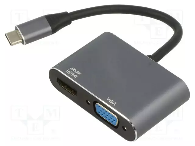 ADAPTERI - 0,15M - MUSTA - 4K,FULL HD 1080P,UHD 2160P - ALUMIINI - USB kaapelit ja adapterit - ART-OEM-C13 - 1