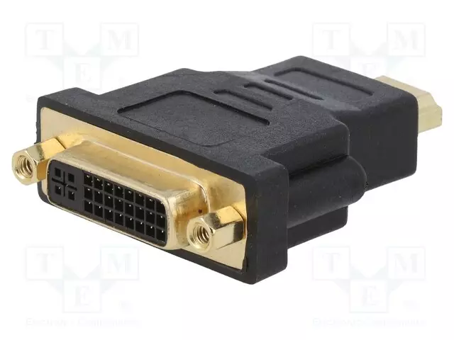 ADAPTERI - DVI-D (18+1) PISTORASIA,HDMI-PISTOKE - MUSTA - HDMI, DVI, DisplayPort johdot - A-HDMI-DVI-3 - 1