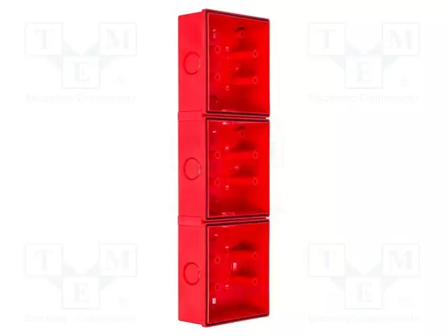 ALUSTA - PUNAINEN - FD40/SD40 - IP65 - ABS - MOD.MÄÄRÄ: 3 - Teollisuuden merkinantolaitteet - BOX-RN-3 - 1