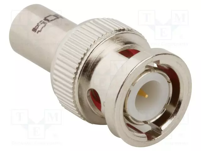 LIITIN: BNC - PISTOKE - SUORA - 50OHM - PTFE - KULLATTU - BNC liittimet - 202113 - 1