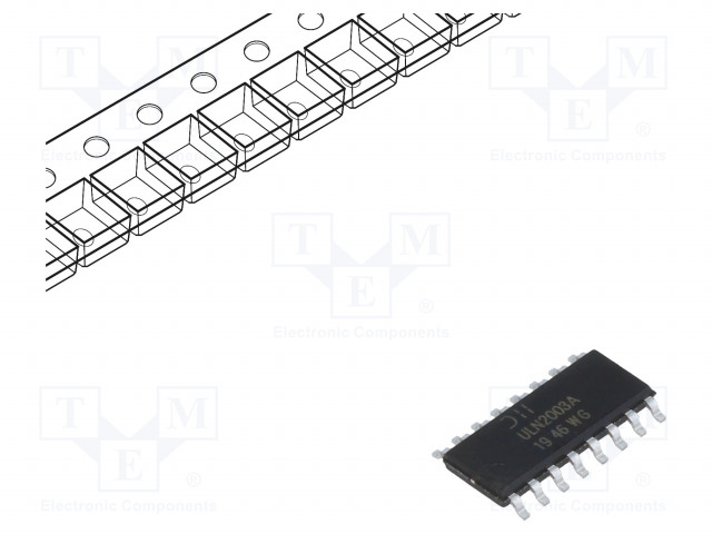 IC: DRIVER - DARLINGTON,TRANSISTORIMATRIISI - CMOS,TTL - SO16 - 0,5A - Ajuripiirit - ULN2003AS16-13 - 1