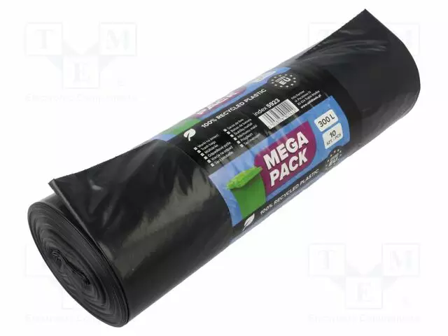 JÄTESÄKIT - LDPE - MUSTA - 300L - 10KPL - MEGA PACK - Pakkaaminen ja suojaus - SOLID-5923 - 1